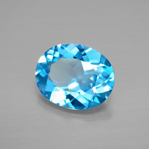 2,84 ctw natürlicher blauer Topas, Oval Schliff, VVS-VS