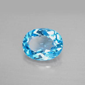 3,01 ctw natürlicher blauer Topas, Oval Schliff, VVS