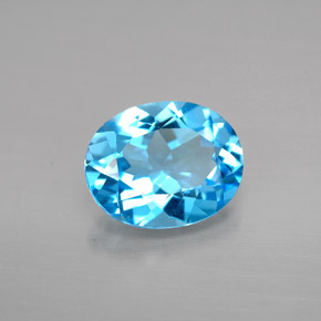 2,91 ctw natürlicher blauer Topas, Oval Schliff, VVS