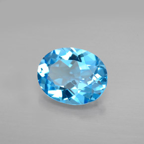 2,91 ctw natürlicher blauer Topas, Oval Schliff, VVS