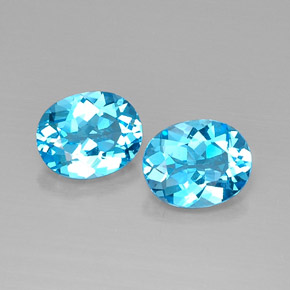  ct natürliche blauer Topas-Edelsteine, Oval Schliff, VVS-VS