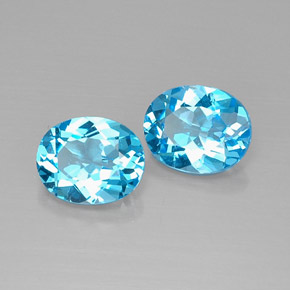  ct natürliche blauer Topas-Edelsteine, Oval Schliff, VVS-VS