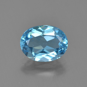 1,99 ctw natürlicher blauer Topas, Oval Schliff, VVS