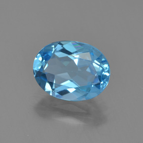 1,99 ctw natürlicher blauer Topas, Oval Schliff, VVS