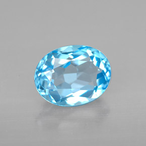 2,50 ctw natürlicher blauer Topas, Oval Schliff, VVS