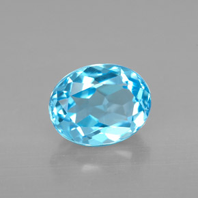 2,51 ctw natürlicher blauer Topas, Oval Schliff, VVS