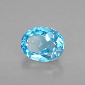 2,51 ctw natürlicher blauer Topas, Oval Schliff, VVS