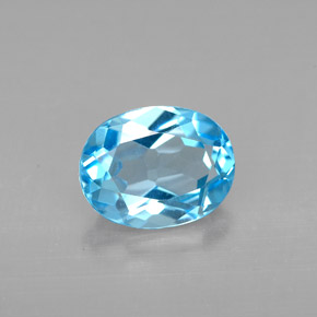 2,22 ctw natürlicher blauer Topas, Oval Schliff, VVS