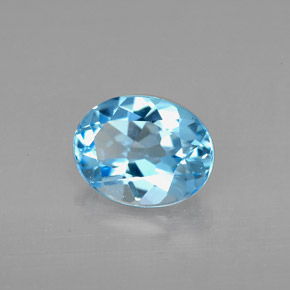 2,17 ctw natürlicher blauer Topas, Oval Schliff, VVS