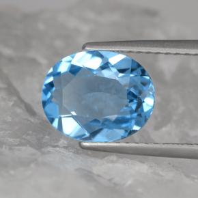 2,89 ctw natürlicher blauer Topas, Oval Schliff, VVS