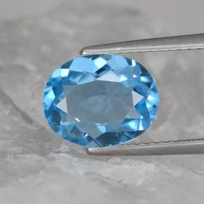 2,89 ctw natürlicher blauer Topas, Oval Schliff, VVS