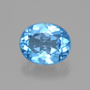 2,98 ctw natürlicher blauer Topas, Oval Schliff, VVS