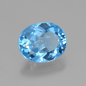 2,98 ctw natürlicher blauer Topas, Oval Schliff, VVS