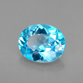 3,08 ctw natürlicher blauer Topas, Oval Schliff, VVS