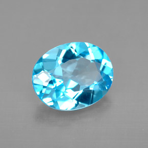3,08 ctw natürlicher blauer Topas, Oval Schliff, VVS