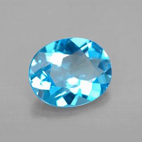 3,38 ctw natürlicher blauer Topas, Oval Schliff, VVS