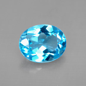 3,18 ctw natürlicher blauer Topas, Oval Schliff, VVS