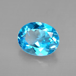 3,18 ctw natürlicher blauer Topas, Oval Schliff, VVS