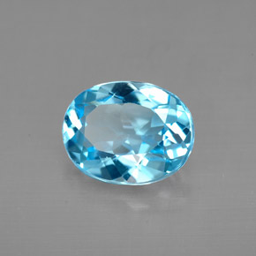 2,79 ctw natürlicher blauer Topas, Oval Schliff, VVS