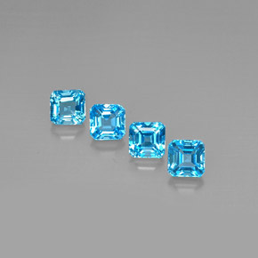  ct natürliche blauer Topas-Edelsteine, Smaragdschliff, VVS