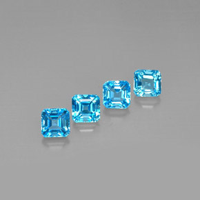  ct natürliche blauer Topas-Edelsteine, Smaragdschliff, VVS