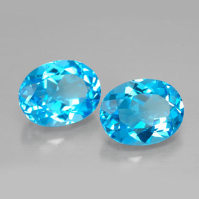  ct natürliche blauer Topas-Edelsteine, Oval Schliff, VVS