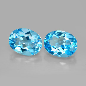  ct natürliche blauer Topas-Edelsteine, Oval Schliff, VVS