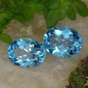 4,71 ct natürliche blauer Topas-Edelsteine, Oval Schliff, VVS-VS