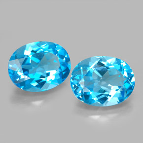  ct natürliche blauer Topas-Edelsteine, Oval Schliff, VVS
