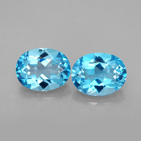  ct natürliche blauer Topas-Edelsteine, Oval Schliff, VVS