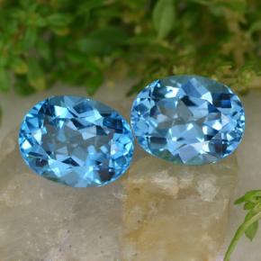 5,43 ct natürliche blauer Topas-Edelsteine, Oval Schliff, VVS-VS