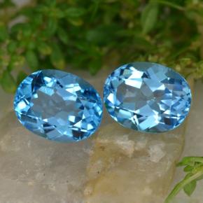 5,43 ct natürliche blauer Topas-Edelsteine, Oval Schliff, VVS-VS
