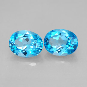  ct natürliche blauer Topas-Edelsteine, Oval Schliff, VVS