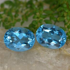 4,65 ct natürliche blauer Topas-Edelsteine, Oval Schliff, VVS-VS