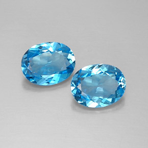  ct natürliche blauer Topas-Edelsteine, Oval Schliff, VVS-VS