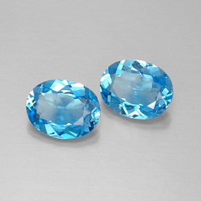  ct natürliche blauer Topas-Edelsteine, Oval Schliff, VVS-VS