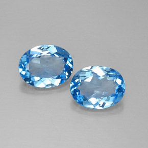  ct natürliche blauer Topas-Edelsteine, Oval Schliff, VVS