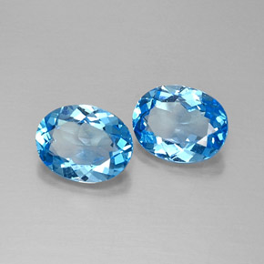  ct natürliche blauer Topas-Edelsteine, Oval Schliff, VVS