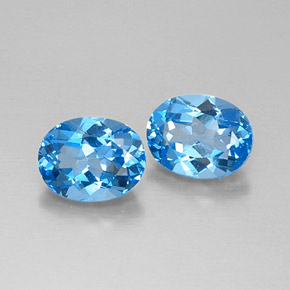 ct natürliche blauer Topas-Edelsteine, Oval Schliff, VVS