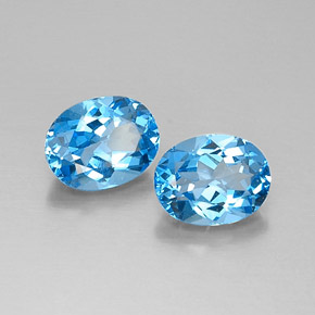  ct natürliche blauer Topas-Edelsteine, Oval Schliff, VVS