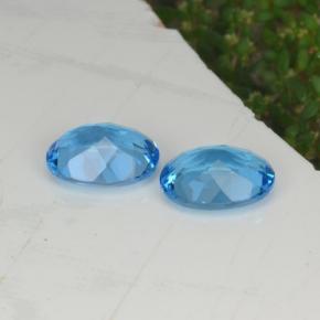 4,36 ct natürliche blauer Topas-Edelsteine, Oval Schliff, VVS