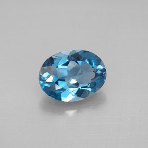 2,07 ctw natürlicher blauer Topas, Oval Schliff, VVS