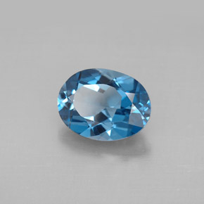 2,07 ctw natürlicher blauer Topas, Oval Schliff, VVS