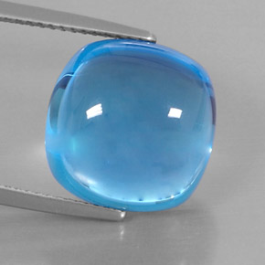 18,22 ctw natürlicher blauer Topas, Kissenschliff, Transparent