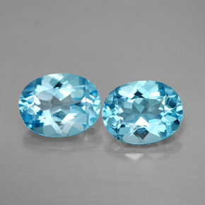  ct natürliche blauer Topas-Edelsteine, Oval Schliff, VVS