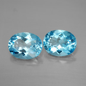  ct natürliche blauer Topas-Edelsteine, Oval Schliff, VVS