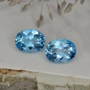  ct natürliche blauer Topas-Edelsteine, Oval Schliff, VVS-VS
