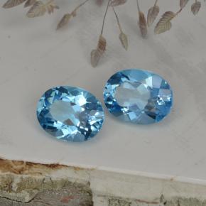  ct natürliche blauer Topas-Edelsteine, Oval Schliff, VVS-VS