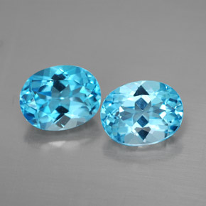  ct natürliche blauer Topas-Edelsteine, Oval Schliff, VVS-VS