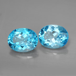  ct natürliche blauer Topas-Edelsteine, Oval Schliff, VVS-VS